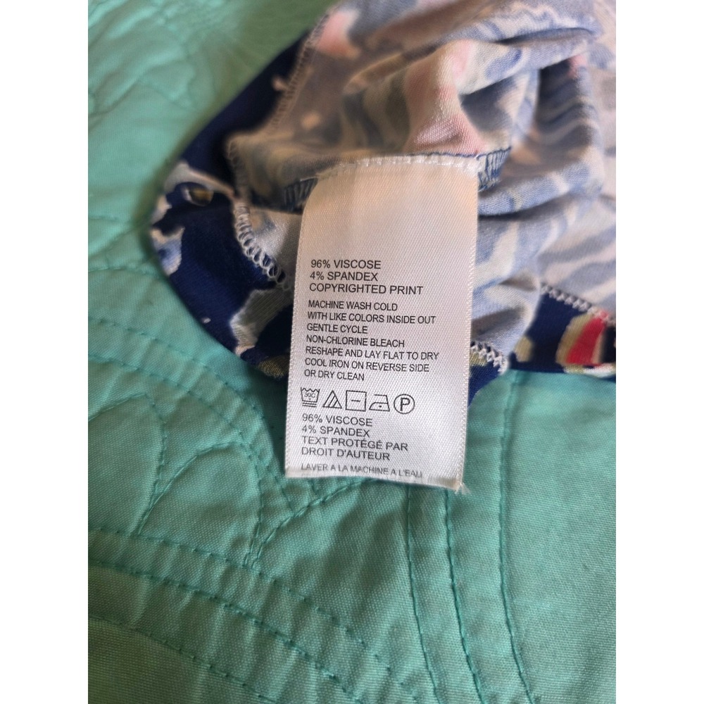 Tommy Bahama Paisley Promenade Tambour Dress Navy Blue Small TW616930 Pockets - Picture 5 of 9
